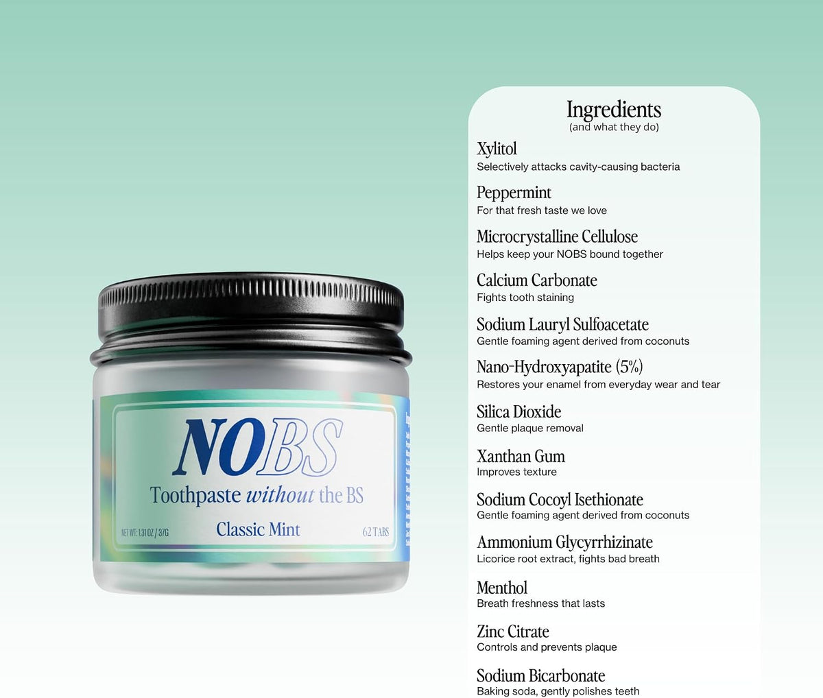 NOBS Toothpaste Tablets